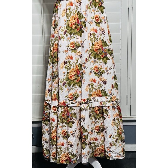 By Anthropologie Size M Square-Neck Lined Floral Maxi Dress Boho Feminine - Picture 4 of 14